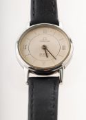Omega De Ville a quartz wristwatch the round cream dial having baton and Roman hour numerals,