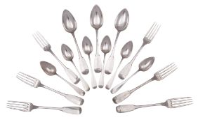 Continental silver flatware, to include 3 tablespoons, 6 table forks and 6 teaspoons,