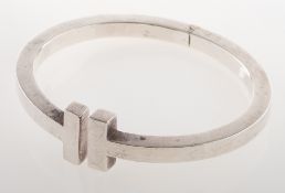 Tiffany, a Tiffany 'T' square shaped bangle, hinged to the back, marked Tiffany & Co, AG925,