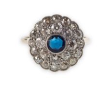 An antique cluster ring, of flowerhead form,