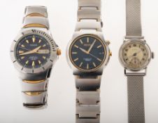 Three wristwatches to include Movado,