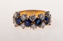 An 18ct sapphire and diamond articulated ring,