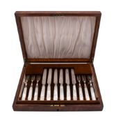 A part-canteen of silver plated flatware & cutlery, by Mappin & Webb, King's pattern,