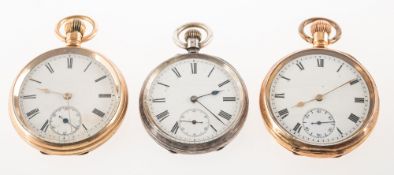 Three pocket watches to include;- Waltham Watch Co.