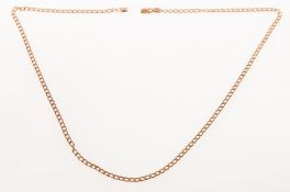 A 9ct gold curb link chain, UK import mark 375 to chain ends, lobster catch, marked 375,