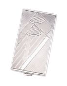 A 20th century Polish silver cigarette case, rounded rectangular form,
