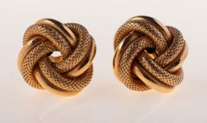 Uno A Erre, a pair of Italian designed knot stud earrings,