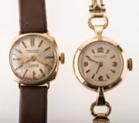 Two 9K gold lady's wristwatches to include Winegartens, London a 9K gold wristwatch