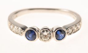 Catherine Best, Guernsey, a diamond and sapphire ring,