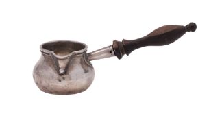A Victorian toy or miniature silver brandy pan,