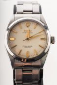 Rolex Oyster Perpetual a gentleman's stainless-steel wristwatch the dial having raised baton