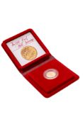 A cased Elizabeth II proof half sovereign, crowned bust, reverse with St.