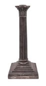 An Edwardian silver Corinthian column lamp base,