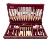 A cased and matched part-canteen of silver plated flatware & cutlery, Old English pattern,