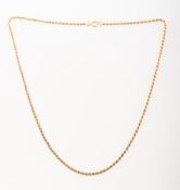 A rope twist chain, marked 18ct to bolt ring, length approx. 41.0cm, 9.7grams.