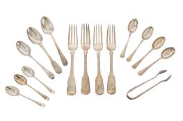 A small group of miscellaneous silver flatware,