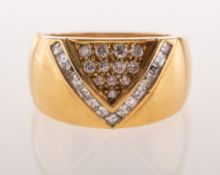 An 18ct gold diamond ring,