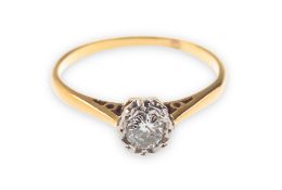 A diamond solitaire ring, illusion set with a brilliant-cut diamond, diamond approx. 0.