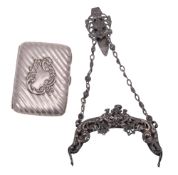 A late Victorian silver cigarette case, rounded rectangular form,