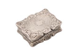 A Victorian silver vinaigrette, shaped rectangular,