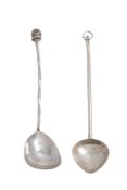 An Arts & Crafts hand-made silver spoon, by George Laurence Connell, with a spot-hammered,