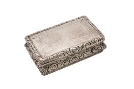 A George IV silver snuff box, of rounded rectangular bombé form,