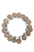 A silver bracelet, with undiscernible marks,
