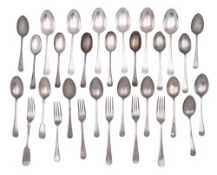 A quantity of silver plated flatware & cutlery - Royal Interest, Old English pattern,