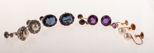 A collection of screwback earrings, including a pair of Ciro screwback earrings,