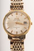 Omega Constellation a gentleman's gold-plated wristwatch the dial having raised gilded baton