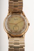 Rotary Maximus a gentleman's 9K gold wristwatch the gilded dial having raise gold Arabic numerals,