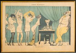 After Pol Rab (1898-1935) - Conseil de revision - Bonnes pour le service! - Colour print