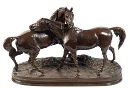 AFTER PIERRE JULES MÊNE L'Accolade signed and dated 'P.J. MENE 1865'