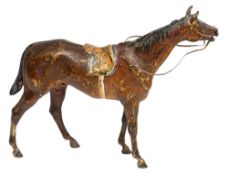 Franz Bergman (1861-1936), an Austrian cold painted bronze model of a bay racehorse,