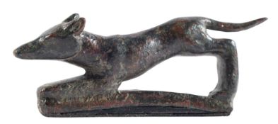 A ROMAN BRONZE MODEL OF A RUNNING DOG, CIRCA 1ST-2ND CENTURY A.D.,