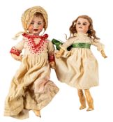 A Kammer & Reinhardt bisque head baby doll, blonde wig, blue glass sleeping eyes,