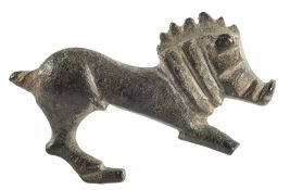 A ROMANO-BRITISH BRONZE BOAR FIBULA, CIRCA 2ND -3RD CENTURY A.D.