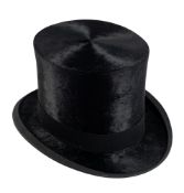 Tress & Co., London; a gentleman's brushed black silk top hat, circa 1900;