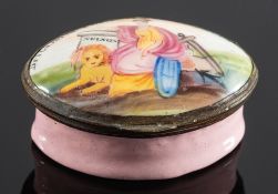 Admiral Lord Nelson An early 19th century South Staffordshire enamel patch box,
