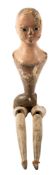 A late 18th/early 19th century wooden peg doll,