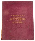 DEVON. Bacon's New Library Map of Devonshire and part of Somerset, London: G. W. Bacon & Co.
