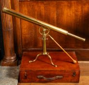 A George III lacquered brass 2½in. table telescope by Robert Bancks 440 Strand London,