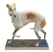 A Nymphenburg porcelain figure of a greyhound