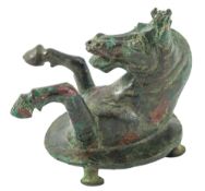 A ROMAN BRONZE HORSE PROTOME CIRCA 2ND CENTURY A.D. (probably harness of chariot fitting), 6cm.