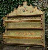 A set of Continental painted wood wall shelves, in 18th century taste,