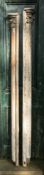 Four carved and painted wood architectural elements,