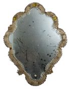 A Murano glass cartouche shaped wall mirror,
