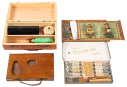 BOURGEOISE AINE, PARIS; a beechwood artist's paintbox,