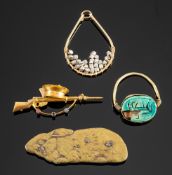 A small mixed group of items of interest, including a penknife in the form of a rabbit,