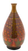 Pilkingtons Royal Lancastrian a pottery vase of tear drop form painted by Charles Cundall
